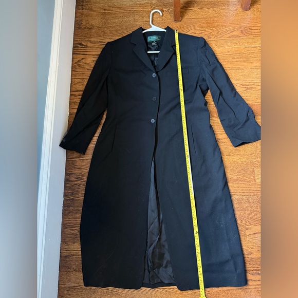 Lauren Ralph Lauren Vintage Wool Coat Single Breasted Black Size 14 - Picture 7 of 8